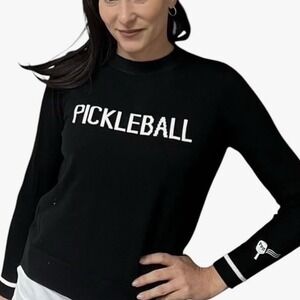 NWT Pickleball Sweater Black with White Lettering Size XS
